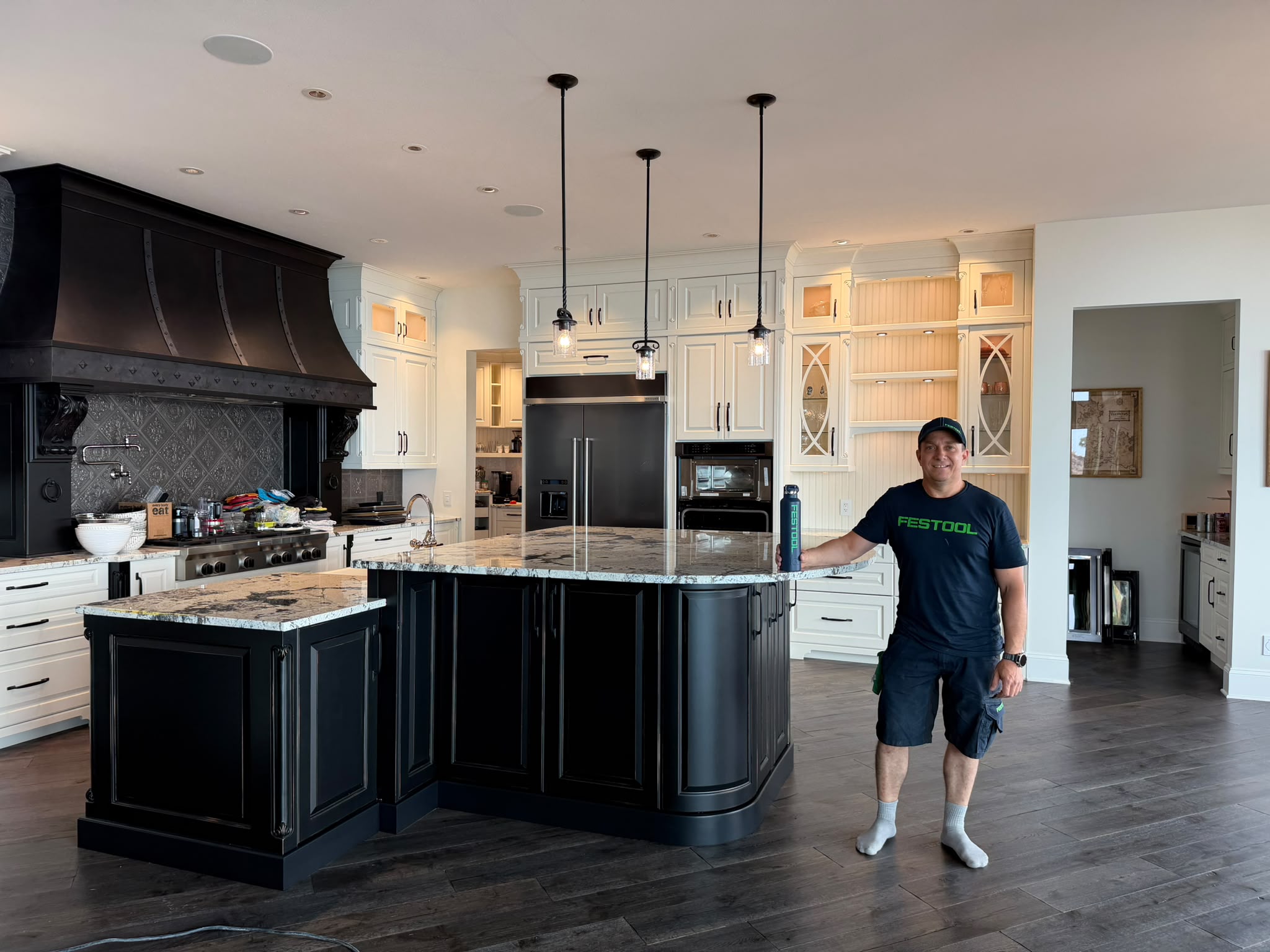 Black Island Kitchen Project by Viking Cabinet Refinishing Canada